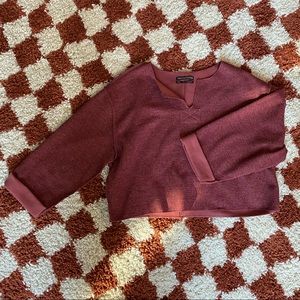 urban outfitters maroon oversized cropped sweater